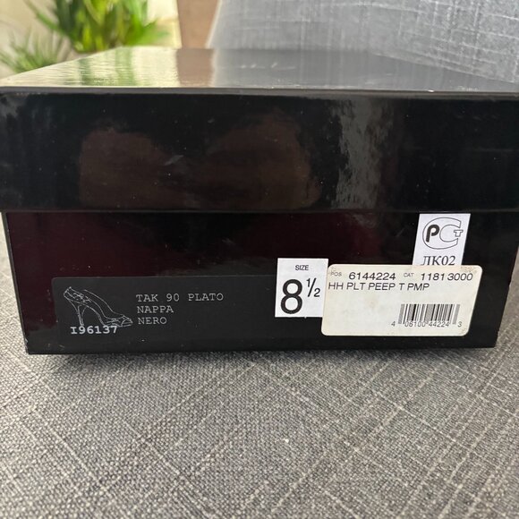 Giuseppe Zanotti Black Peep Toe Heels.  Size 38.5 EU - Picture 6 of 11